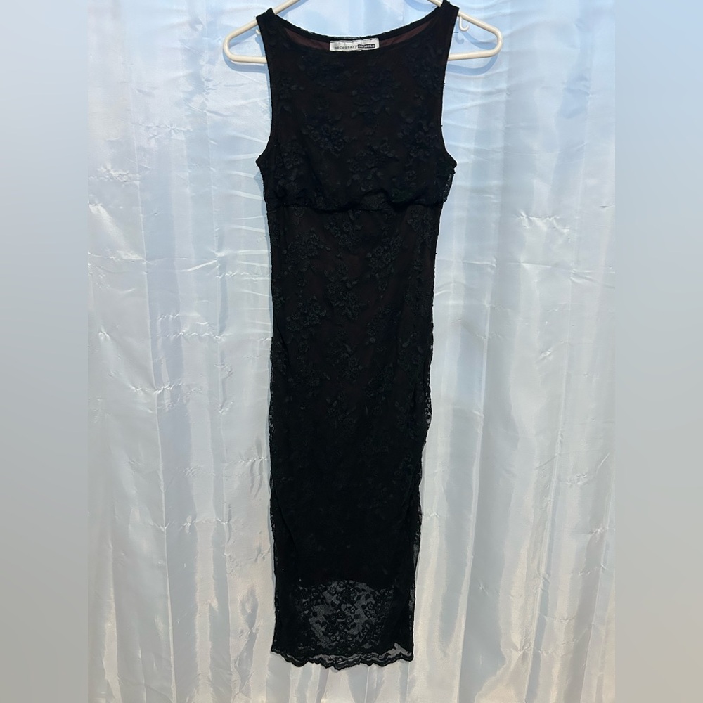 Necessary Objects Black Lace Maxi Dress